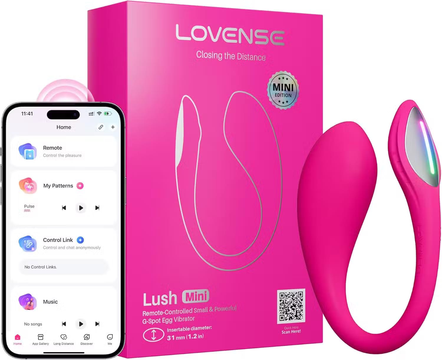 Lovense  Lush Mini – App-Controlled Small & Powerful G-Spot Egg Vibrator