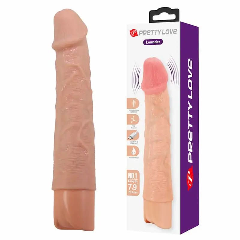 Pretty Love – Leander Flexible Realistic Vibrator (20.3cm)