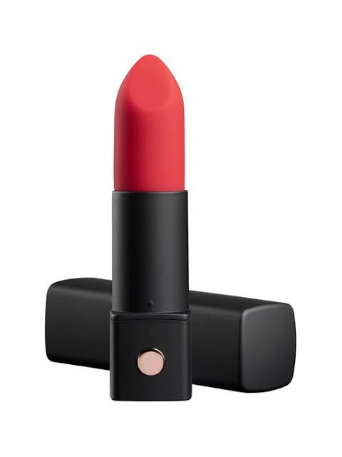 Lovense Exomoon – Rechargeable Silicone App Control Lipstick Bullet Vibrator – Black/Red